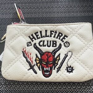 Primark Cream Quilted Pouch with Hellfire Club Design